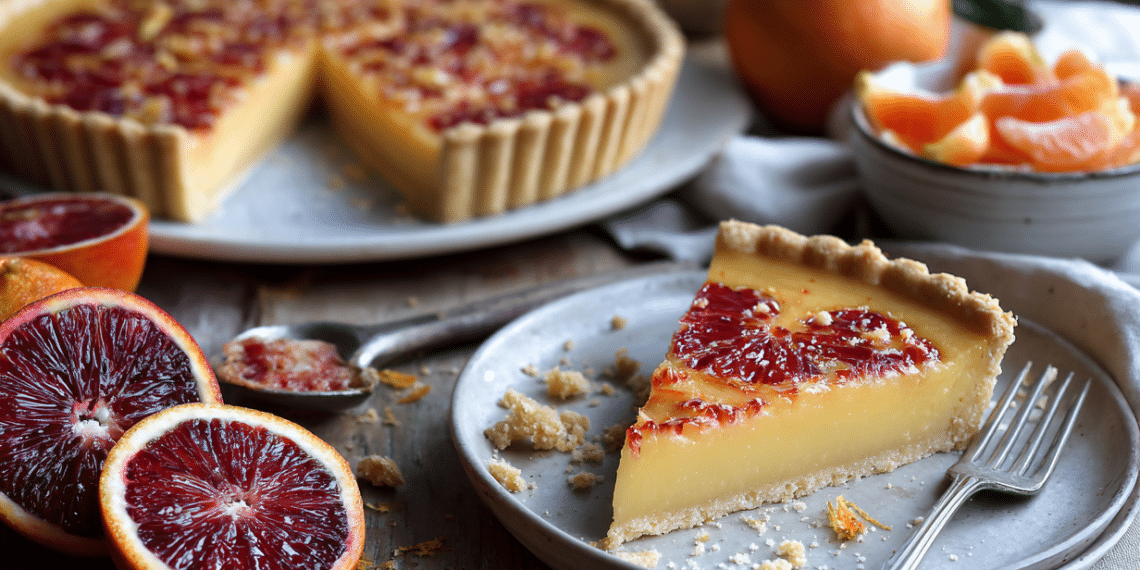 Blood Orange Tart With Tonka Bean Curd
