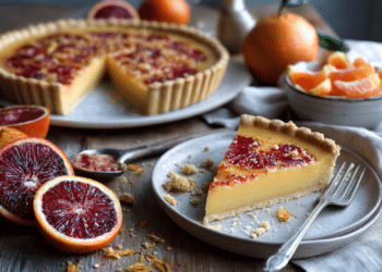 Blood Orange Tart With Tonka Bean Curd