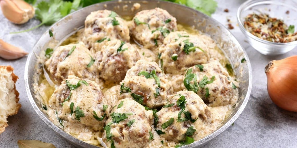 Feta Cheese Filled Meatballs