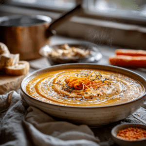 Creamy Carrot Ginger Soup With Lentils (30 Minutes) - Thefoodiebunch