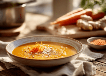 Creamy Carrot Ginger Soup With Lentils (30 Minutes)