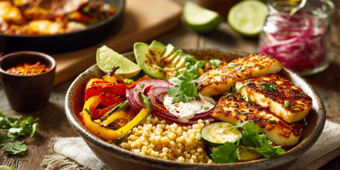 Mexican Chicken And Halloumi Burrito Bowl