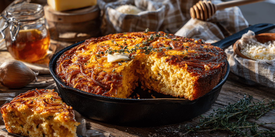 Cheesy Onion Cornbread
