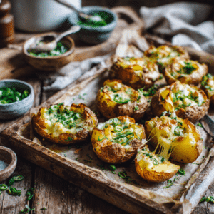 Mozzarella Stuffed Baked Potatoes (Easy &Amp; Cheesy!) - Thefoodiebunch Mozzarella Stuffed Baked