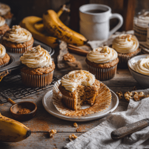 Banana Cupcakes With Cream Cheese Frosting
