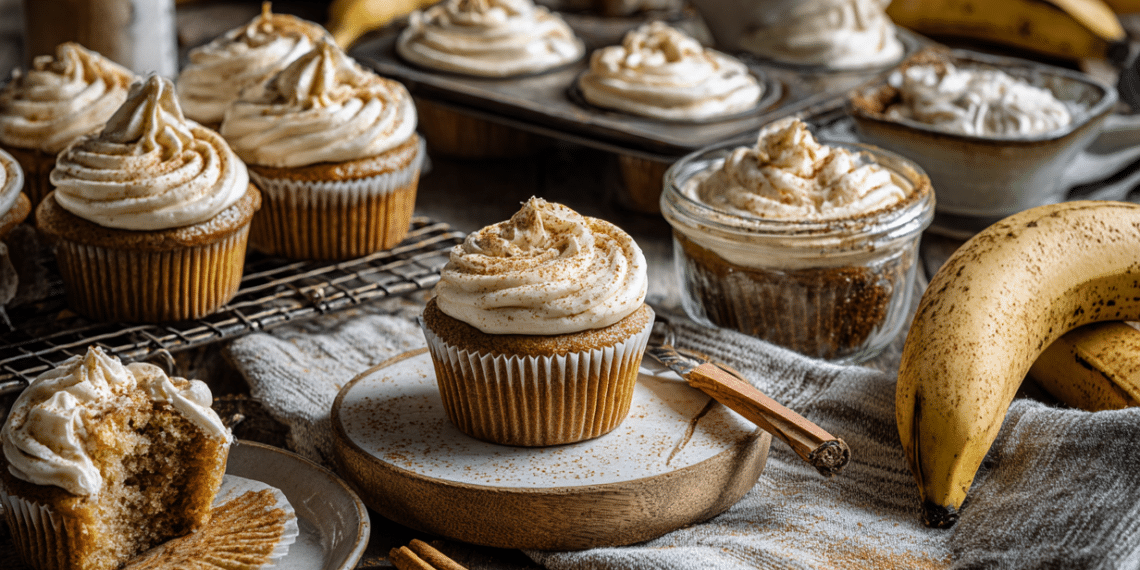 Banana Cupcakes With Cream Cheese Frosting