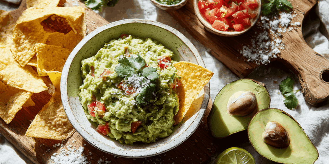 Homemade Guacamole With Plantain Chips