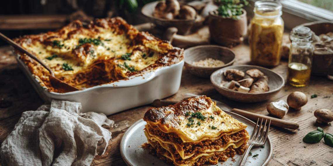 Vegan Lasagna Bolognese With Creamy Béchamel Sauce - Thefoodiebunch Creamy Lasagna Bolognese