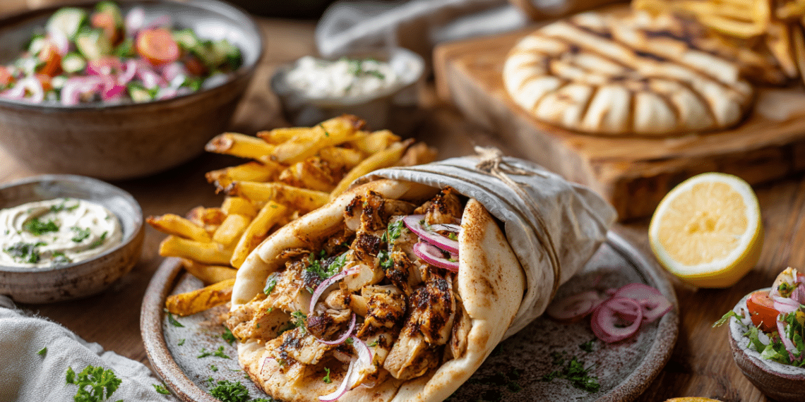 Easy Turkey Shawarma With Fries &Amp; Israeli Salad - Thefoodiebunch Easy Turkey Shawarma