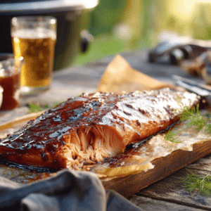 Charcoal Smoked Salmon With Maple Glaze