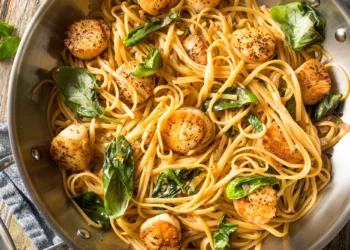 Scallops Pasta In White Wine