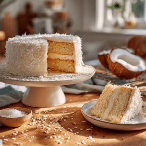 Coconut Cake With Coconut Cream Cheese Frosting