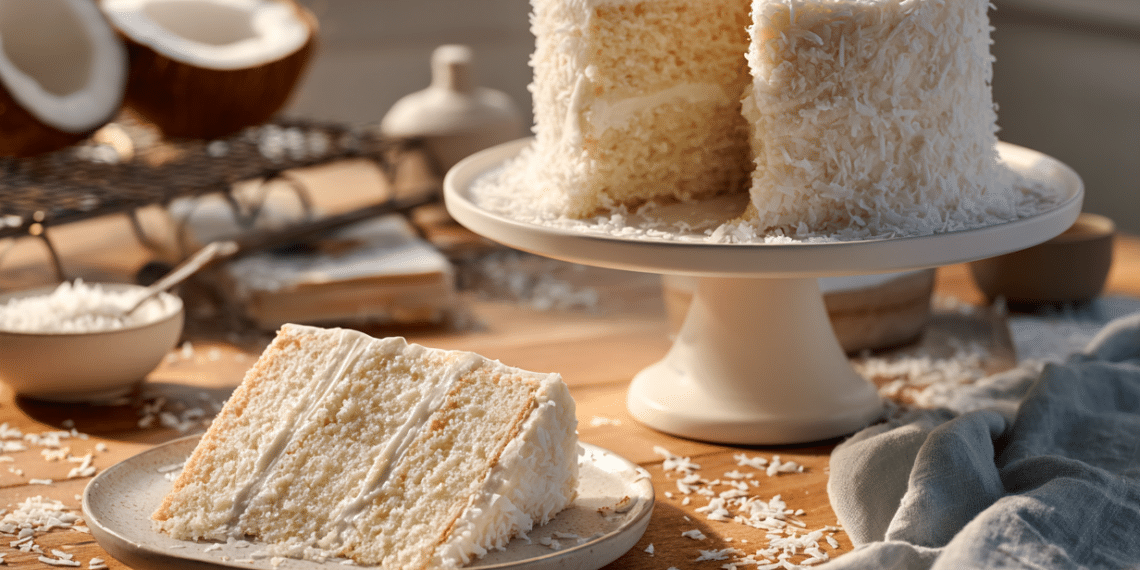 Coconut Cake With Coconut Cream Cheese Frosting