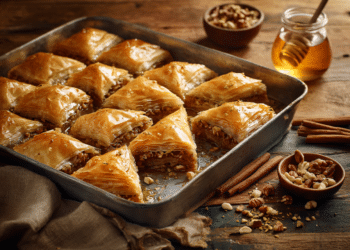 Homemade Nutty Baklava With Honey Syrup