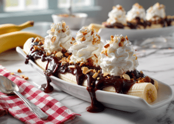 Classic Banana Split With Homemade Hot Fudge Sauce