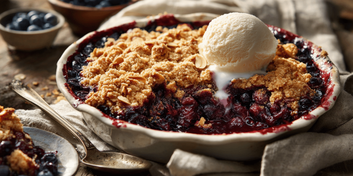 Blueberry Crumble Pie (Coconut Flour Crumb Topping) - Thefoodiebunch Blueberry Crumble Pie (Coconut Flour Crumb Topping)