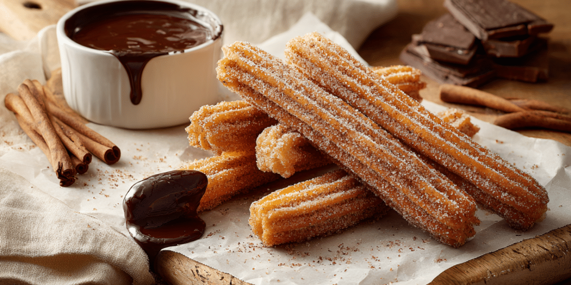 Cinnamon Churros With Chocolate Dipping Sauce