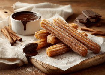 Cinnamon Churros With Chocolate Dipping Sauce