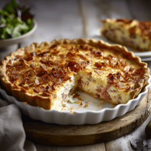 Easy Bacon &Amp; Prosciutto Quiche With Potato Chip Crust Topping
