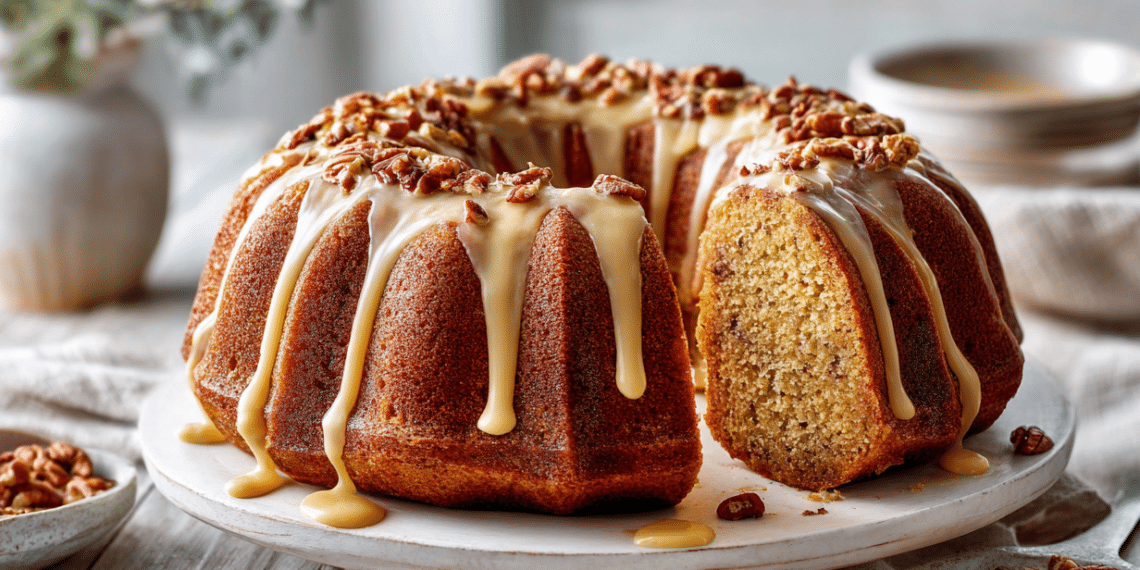 Banana Bread Bundt Cake With Brown Sugar Icing