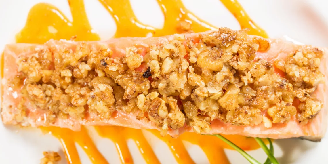 Baked Salmon With A Walnut Crust