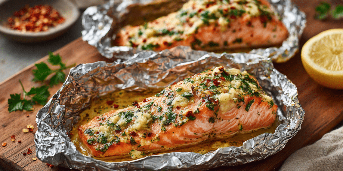 Baked Lemon Butter Salmon In Foil (20 Minutes)