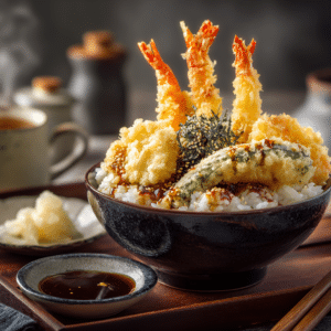 Japanese Tempura Don: Crispy Prawn Tempura Rice Bowl - Thefoodiebunch Japanese Tempura Don Crispy Prawn Tempura Rice Bowl