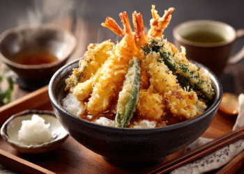 Japanese Tempura Don Crispy Prawn Tempura Rice Bowl