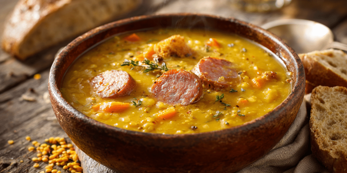 Yellow Split Pea Soup With Sausage (Easy One-Pot)