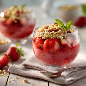 Strawberry Crumble Pie (No-Bake, Vegan, Gluten-Free)