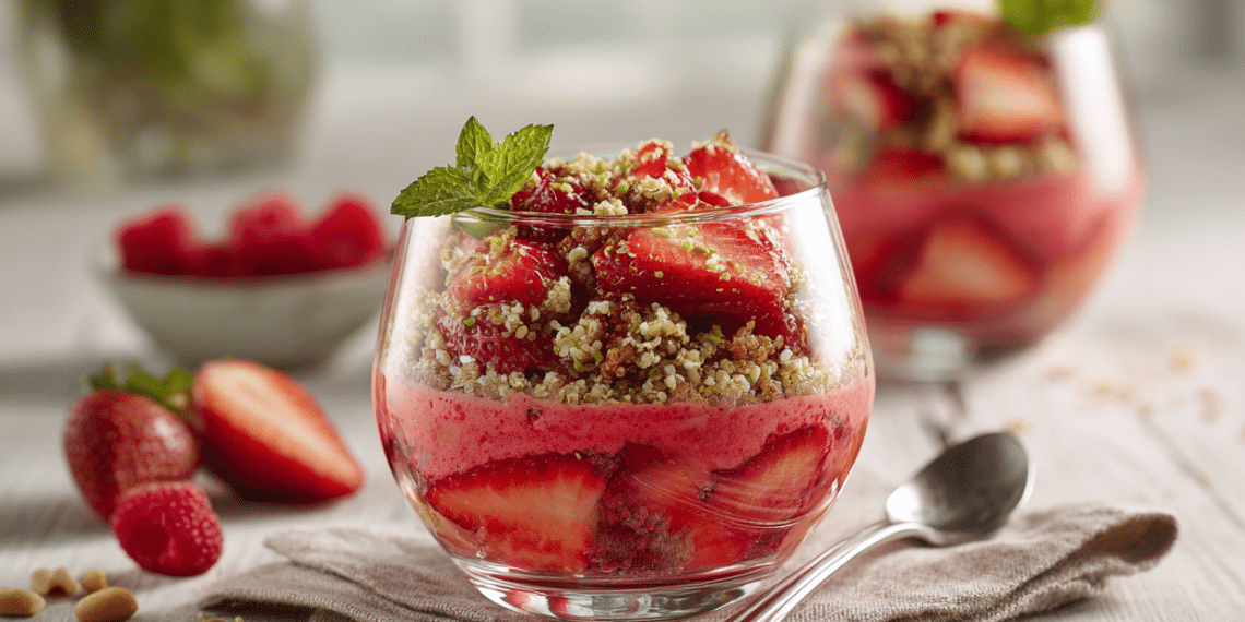 Strawberry Crumble Pie (No-Bake, Vegan, Gluten-Free)