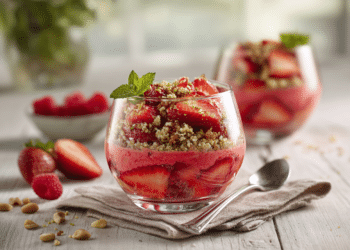 Strawberry Crumble Pie (No-Bake, Vegan, Gluten-Free)