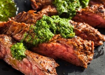 Flank Steak With Chimichurri And Charred Lemon