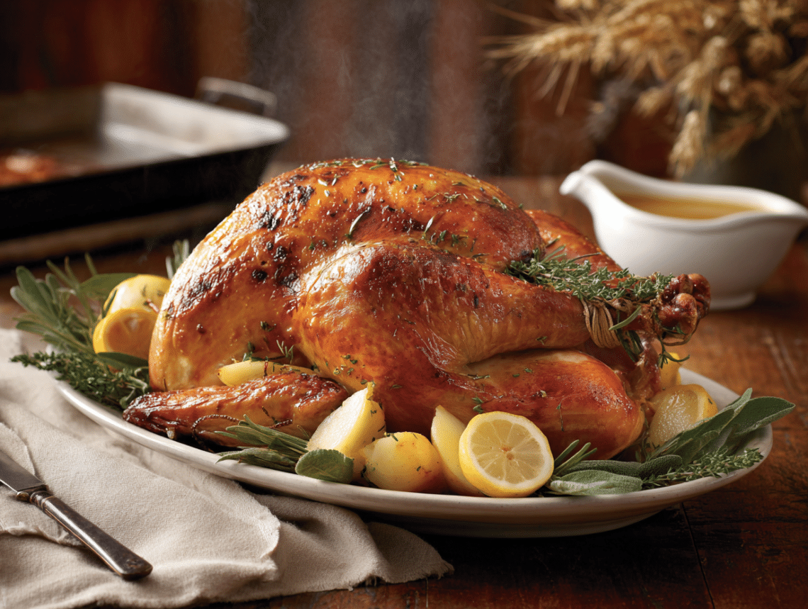 Juicy Roast Turkey With Brine — Moist &Amp; Golden - Thefoodiebunch Juicy Roast Turkey With Brine — Moist &Amp; Golden