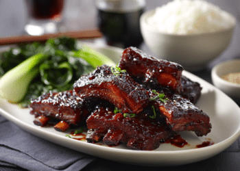 Asian Style Bbq Pork Ribs With Sticky Honey Glaze