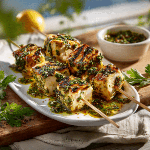 Chimichurri Chicken Skewers (Grilled &Amp; Juicy)