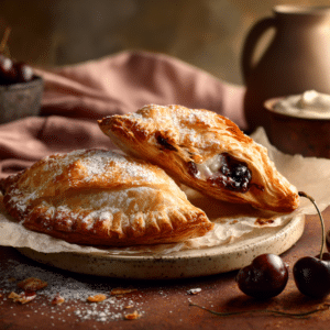 Flaky Cherry Turnovers With Puff Pastry