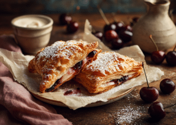 Flaky Cherry Turnovers With Puff Pastry