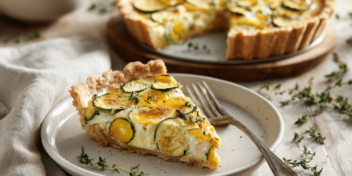 Roasted Summer Squash Quiche With Leeks And Thyme