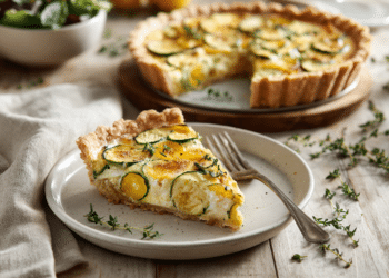 Roasted Summer Squash Quiche With Leeks And Thyme