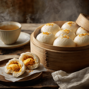 Buttery Custard Buns (Salted Egg Yolk Nai Wong Bao)