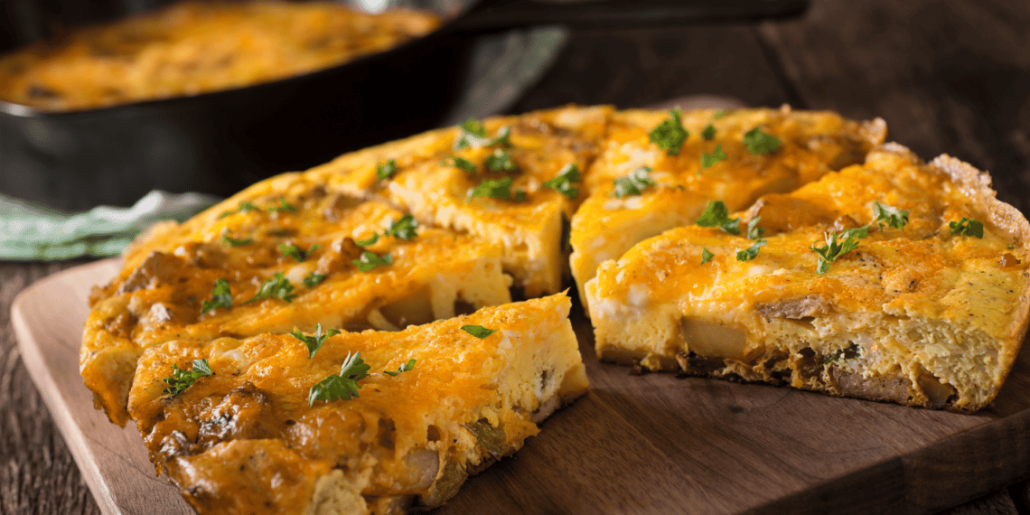 Hearty Potato Bacon Feta Breakfast Frittata Recipe