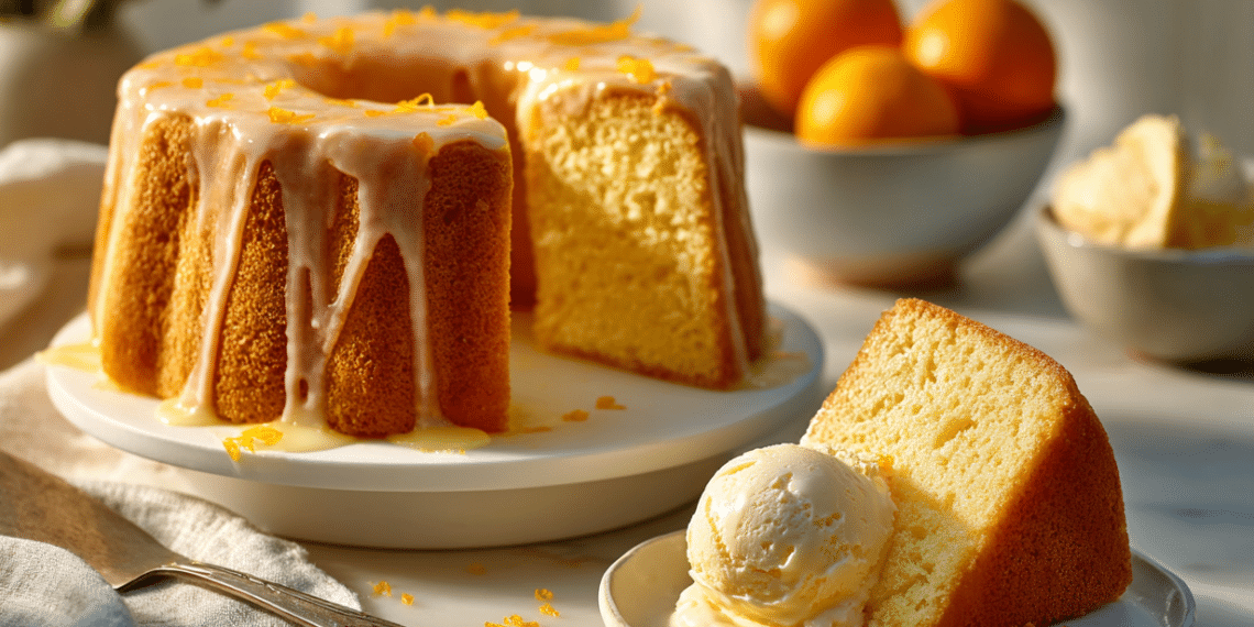 Orange Chiffon Cake With Citrus Glaze