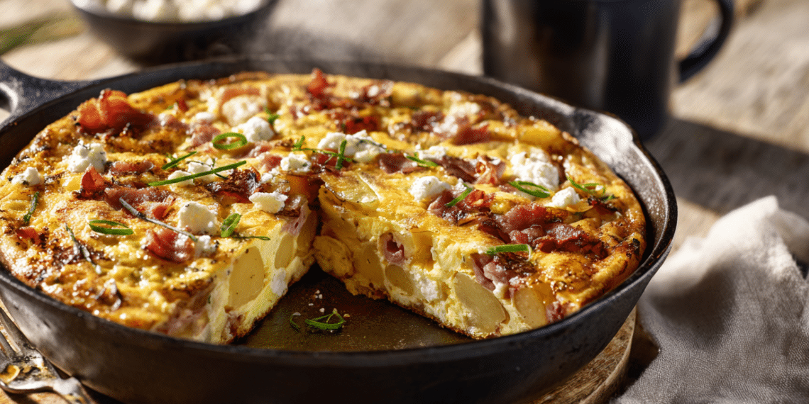 Potato Bacon Feta Frittata – Easy Weekend Breakfast