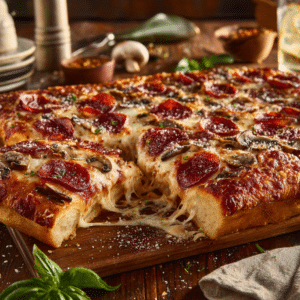 Homemade Pepperoni Pizza Recipe (Crispy Crust)