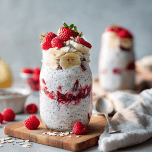 Overnight Oatmeal Berry Breakfast Parfait (10 Min Prep)