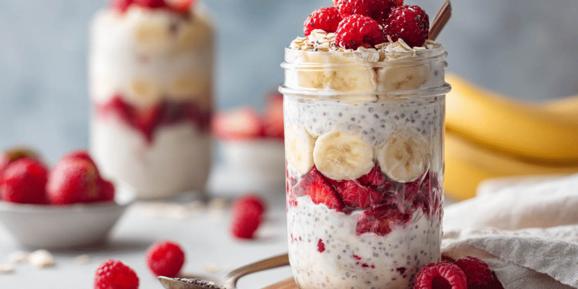 Overnight Oatmeal Berry Breakfast Parfait (10 Min Prep)