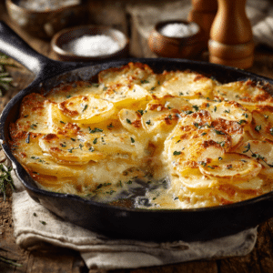 Cheese And Onion Potatoes Gratin (Skillet Method) - Thefoodiebunch Cheese And Onion Potatoes Gratin (Skillet Method)