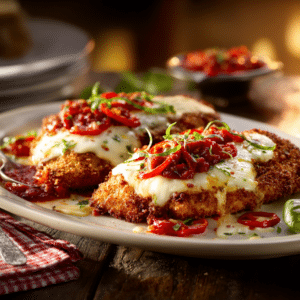 Chicken Parmesan With Hot Peppers (Crispy &Amp; Spicy) - Thefoodiebunch Chicken Parmesan With Hot Peppers (Crispy &Amp; Spicy)