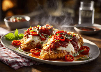 Chicken Parmesan With Hot Peppers (Crispy &Amp; Spicy)
